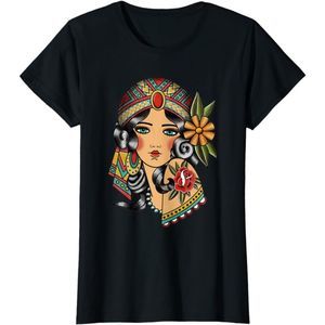 Kraken Jack Gypsy Lady Head Fortune Teller American Traditional Tattoo T-Shirt